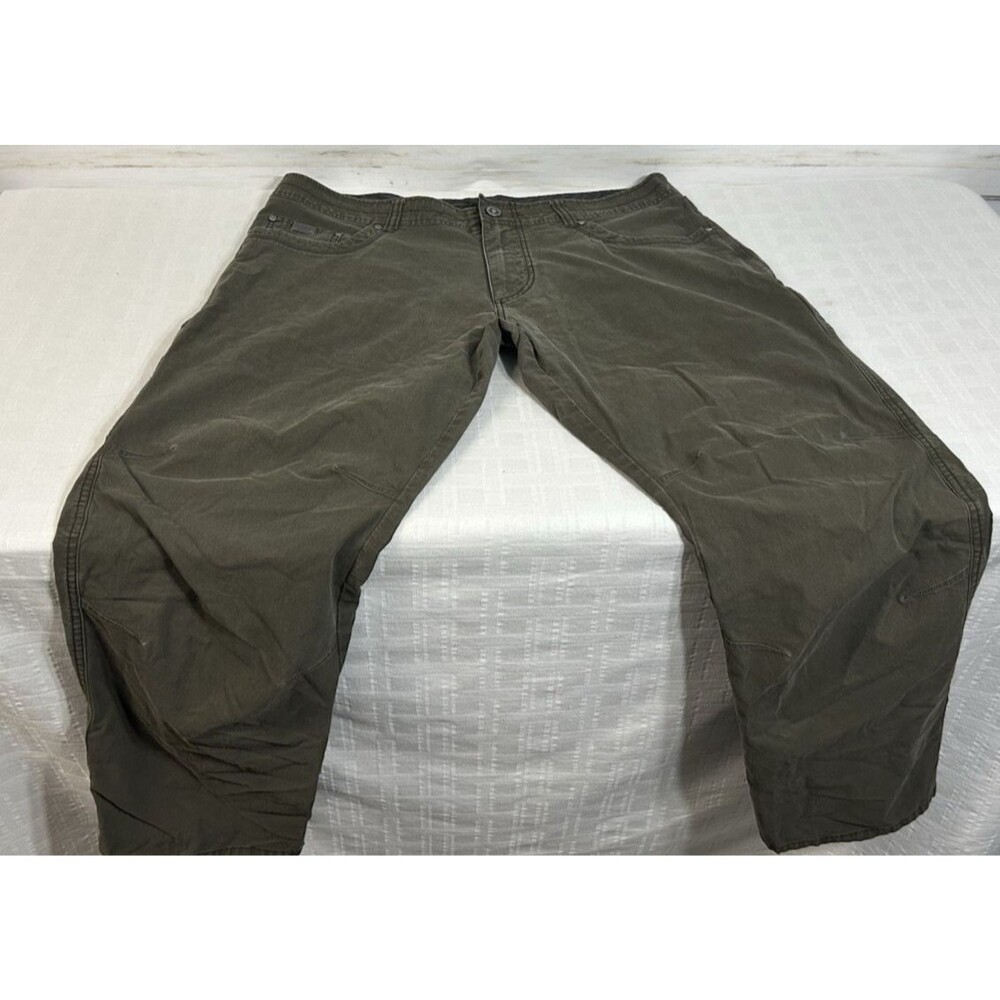 KUHL REVOLVR Size 38 x 30 Men Green Brown Pants Stretch Canvas Hiking Trail Work